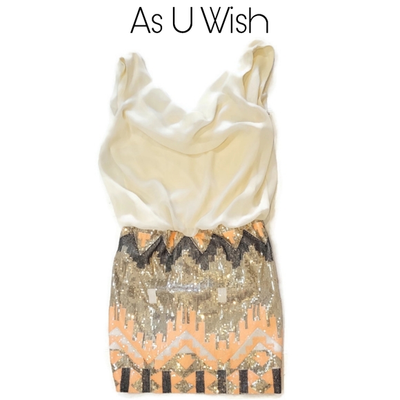 As U Wish Chiffon and Sequin Dress - Picture 1 of 4